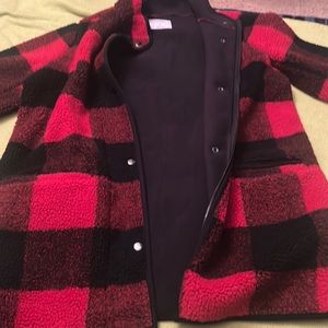 Plaid, fleece jacket. Small, Old Navy